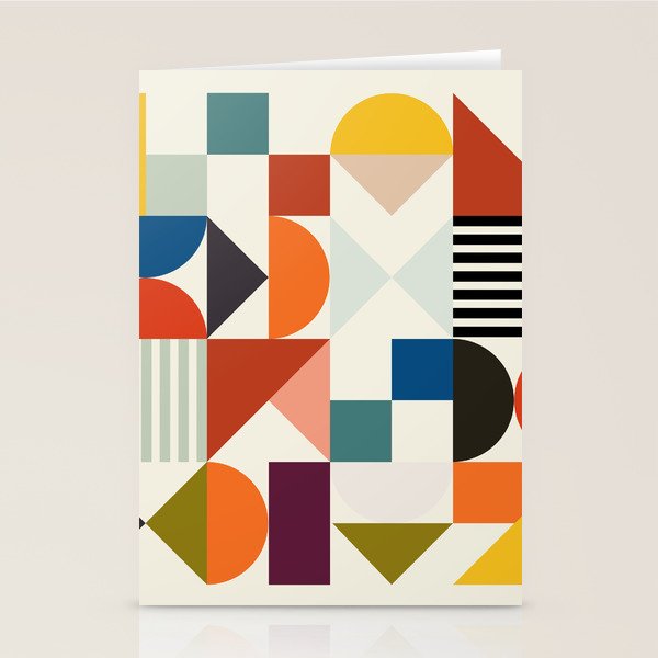 mid century retro shapes geometric Stationery Card Gallery Image 2