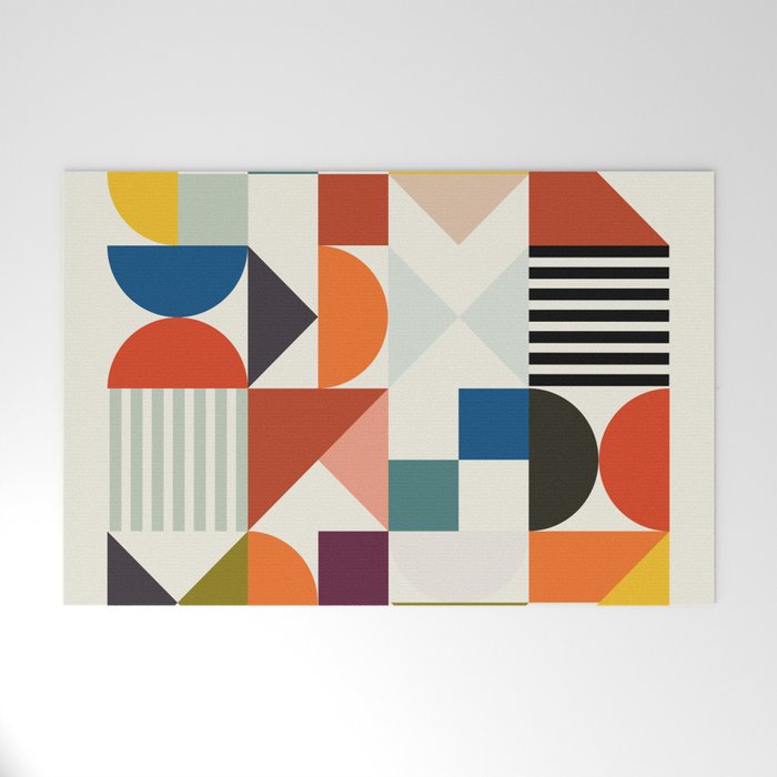 mid century retro shapes geometric Welcome Mat Gallery Image 1