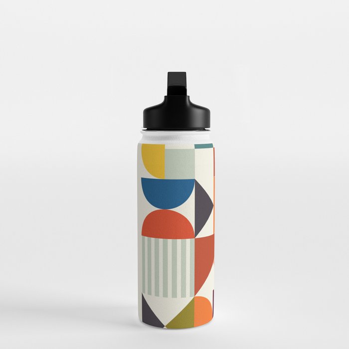 mid century retro shapes geometric Water Bottle Gallery Image 3