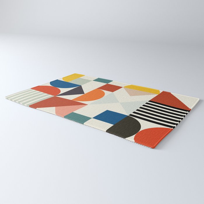 mid century retro shapes geometric Rug Gallery Image 3
