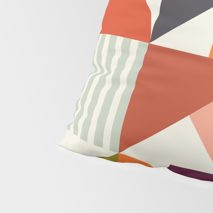 mid century retro shapes geometric Pillow Sham Gallery Image 4