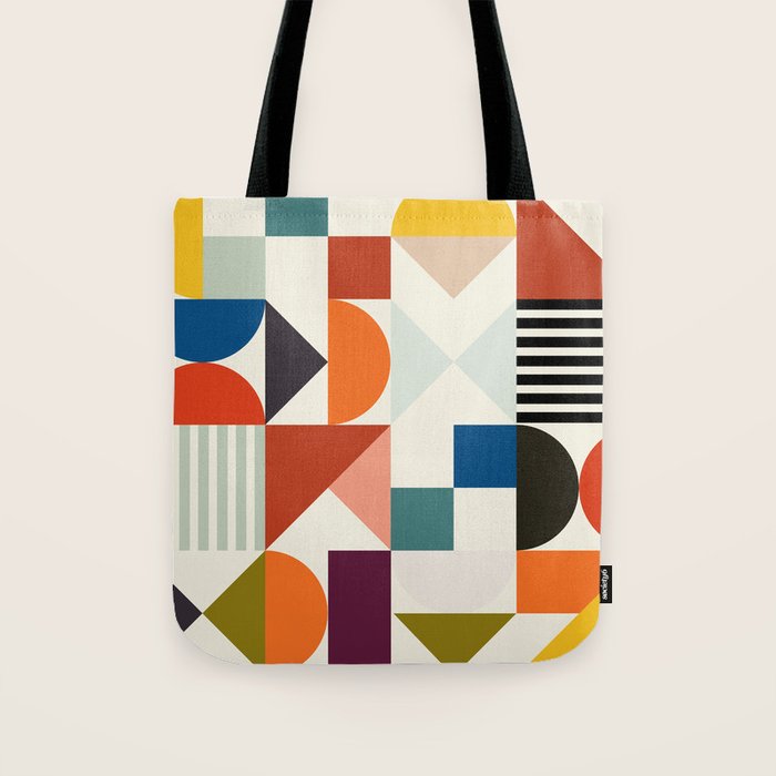 mid century retro shapes geometric Tote Bag Gallery Image 1