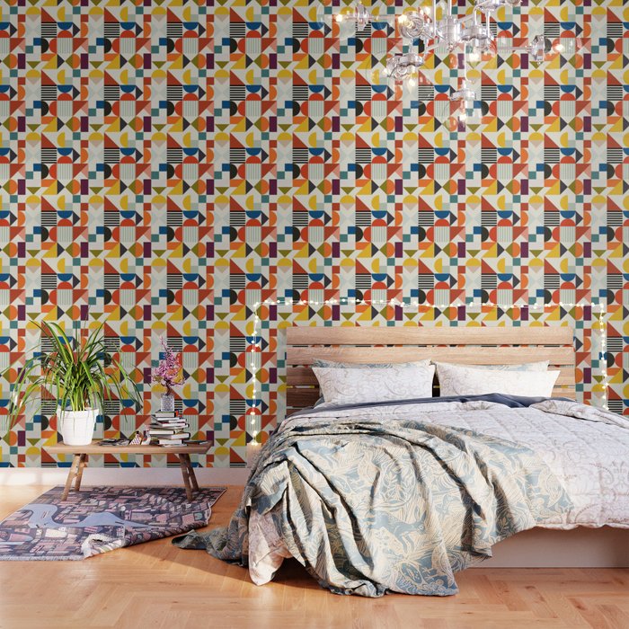 mid century retro shapes geometric Wallpaper Gallery Image 1