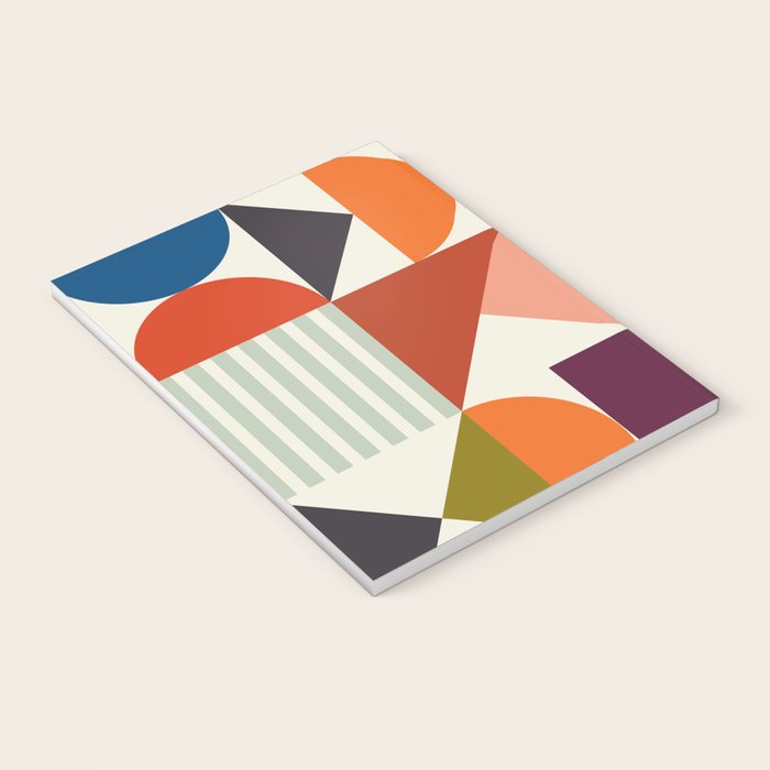 mid century retro shapes geometric Notebook Gallery Image 3