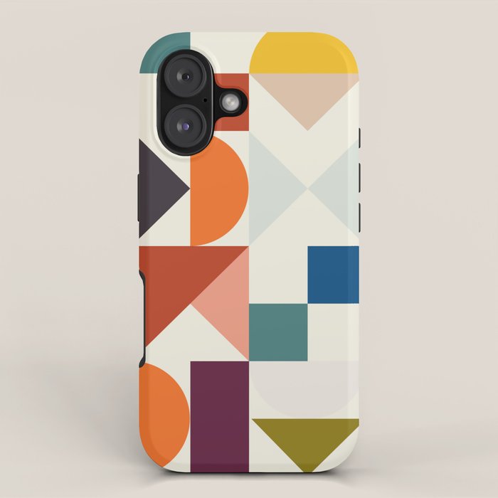 mid century retro shapes geometric iPhone Case Gallery Image 1