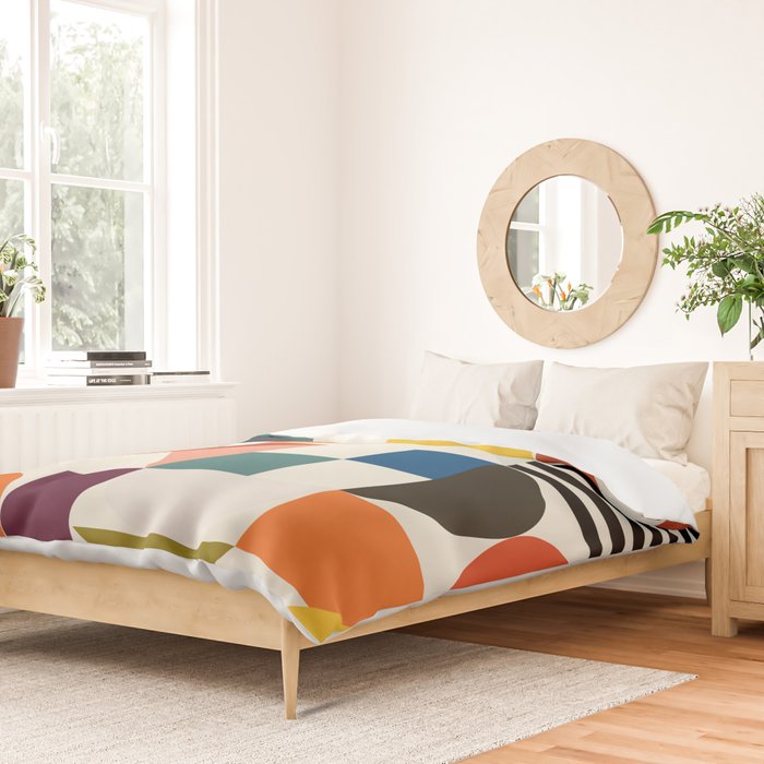 mid century retro shapes geometric Duvet Cover Gallery Image 2