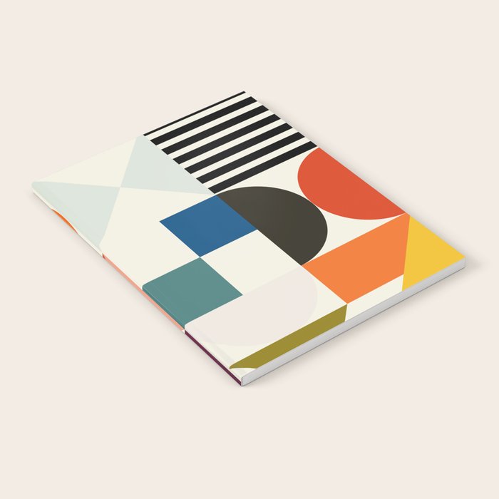 mid century retro shapes geometric Notebook Gallery Image 1