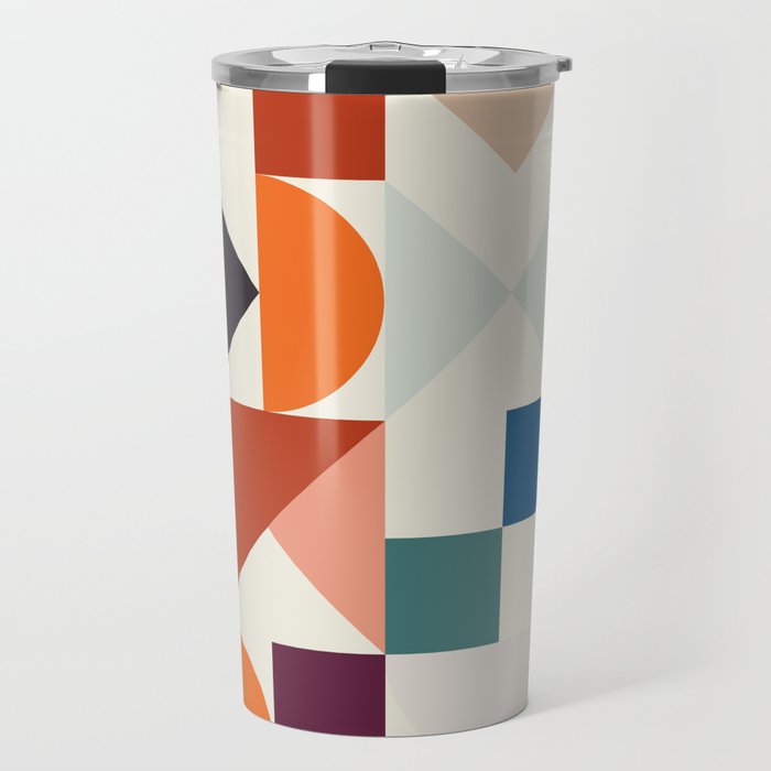 mid century retro shapes geometric Travel Mug Gallery Image 1