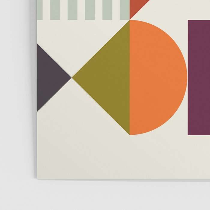 mid century retro shapes geometric Poster Gallery Image 3