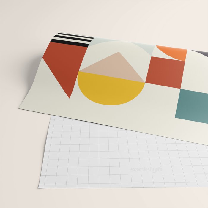 mid century retro shapes geometric Wrapping Paper Gallery Image 2