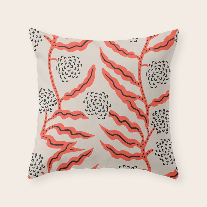 LA VILLE VINE CORAL Throw Pillow Gallery Image 6