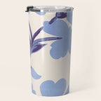 Light Blue Flowers Travel Mug Gallery Image 3