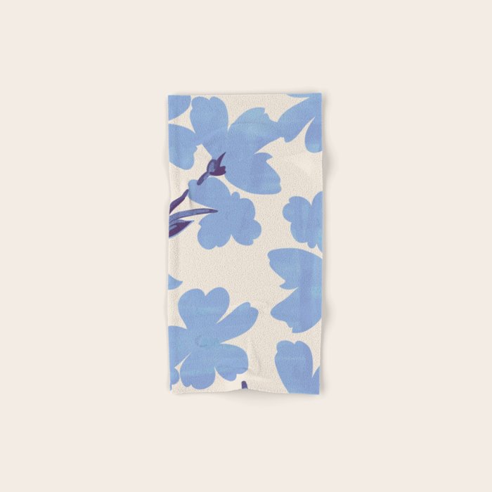 Light Blue Flowers Bath Towel Gallery Image 1
