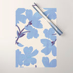 Light Blue Flowers Wrapping Paper Gallery Image 1