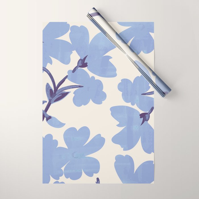 Light Blue Flowers Wrapping Paper Gallery Image 1