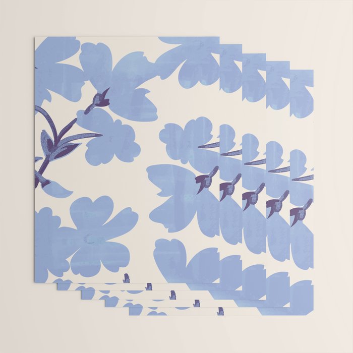 Light Blue Flowers Wrapping Paper Gallery Image 3