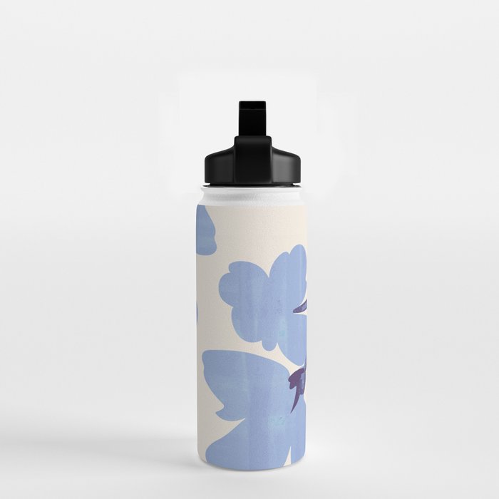 Light Blue Flowers Water Bottle Gallery Image 2