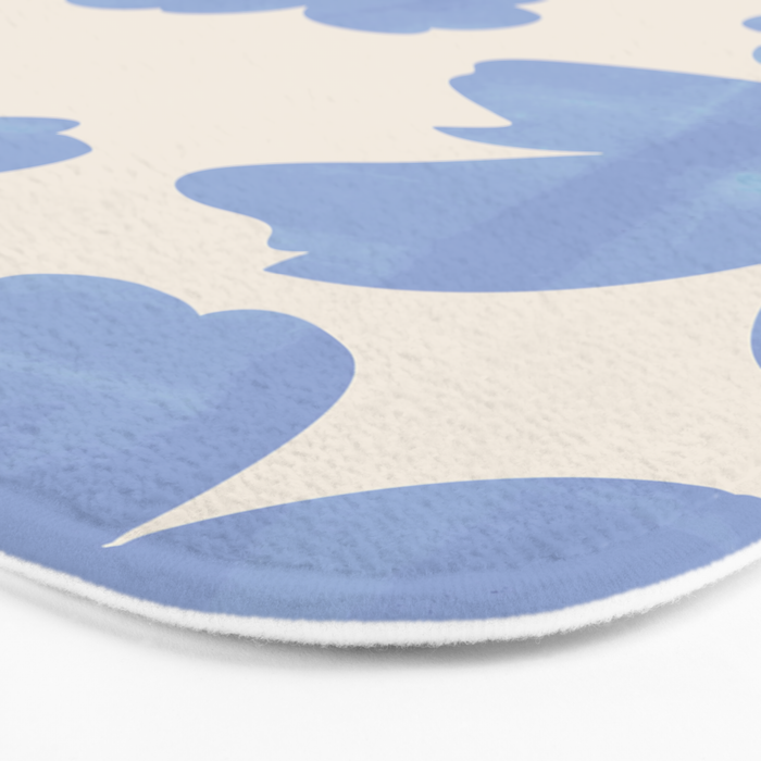 Light Blue Flowers Bath Mat Gallery Image 3