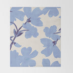 Light Blue Flowers Throw Blanket Gallery Image 2