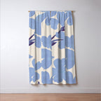 Light Blue Flowers Window Curtain Gallery Image 3