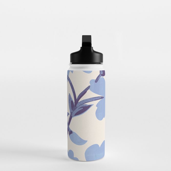 Light Blue Flowers Water Bottle Gallery Image 3