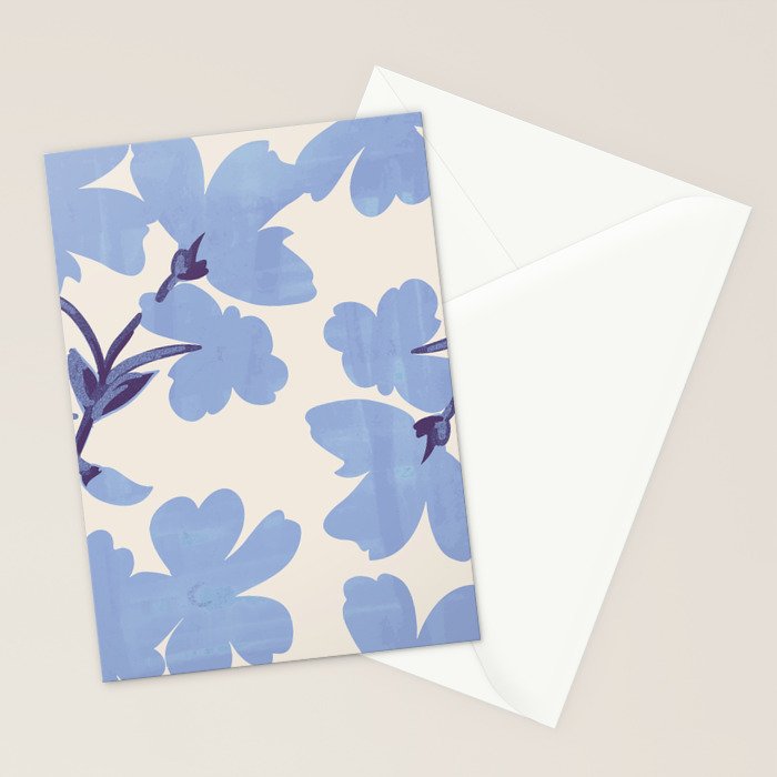 Light Blue Flowers Stationery Card Gallery Image 2