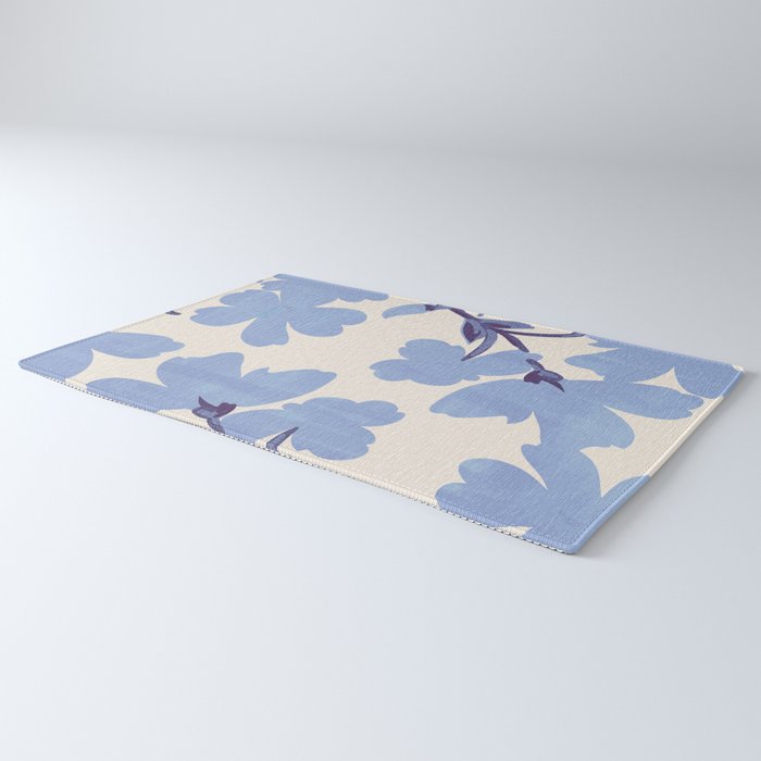 Light Blue Flowers Rug Gallery Image 3