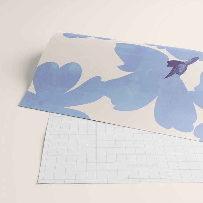 Light Blue Flowers Wrapping Paper Gallery Image 2