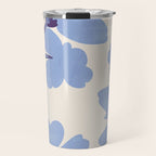 Light Blue Flowers Travel Mug Gallery Image 1