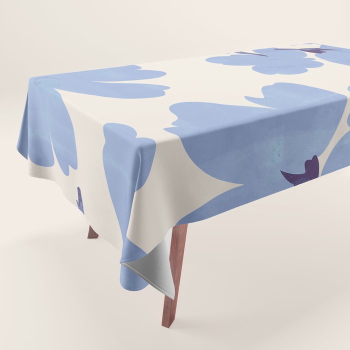Light Blue Flowers Tablecloth Gallery Image 1