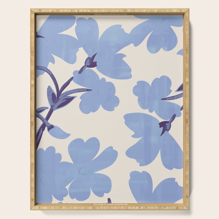 Light Blue Flowers Serving Tray Gallery Image 1