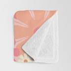 Pink Retro Flowers 60s 70s Floral Pattern in Blush Throw Blanket Gallery Image 3