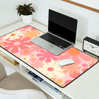 Pink Retro Flowers 60s 70s Floral Pattern in Blush Desk Mat Gallery Image 2