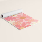 Pink Retro Flowers 60s 70s Floral Pattern in Blush Yoga Mat Gallery Image 2