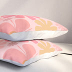 Pink Retro Flowers 60s 70s Floral Pattern in Blush Pillow Sham Gallery Image 3