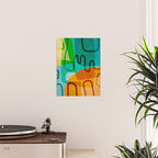 Abstract Modern Turquoise Orange Poster Gallery Image 2