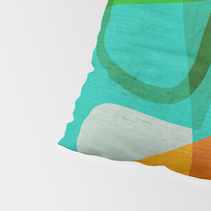 Abstract Modern Turquoise Orange Pillow Sham Gallery Image 4