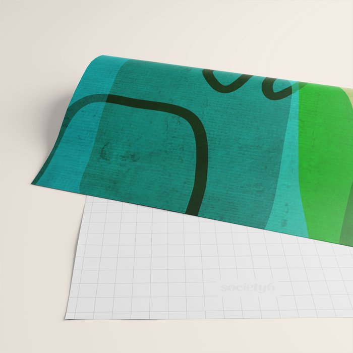 Abstract Modern Turquoise Orange Wrapping Paper Gallery Image 2