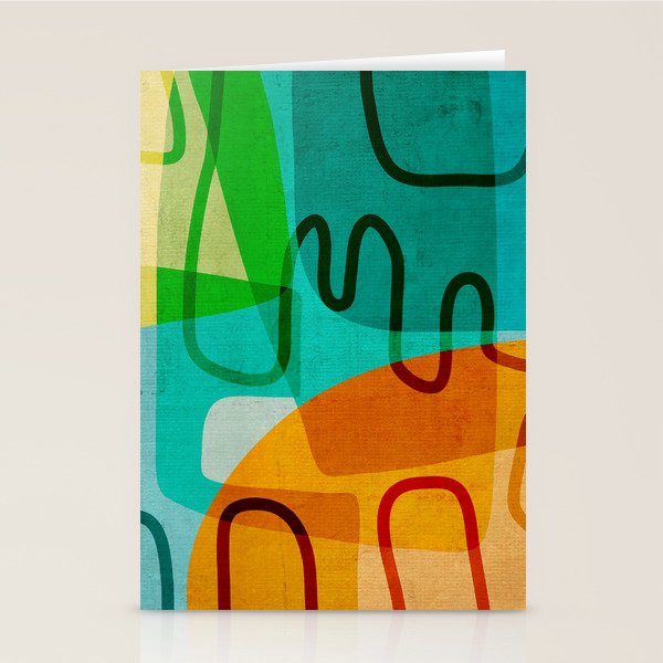 Abstract Modern Turquoise Orange Stationery Card Gallery Image 2
