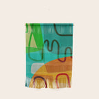 Abstract Modern Turquoise Orange Wall Hanging Gallery Image 1