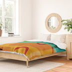 Abstract Modern Turquoise Orange Duvet Cover Gallery Image 2