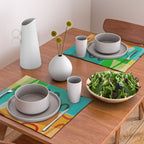 Abstract Modern Turquoise Orange Placemat Gallery Image 2
