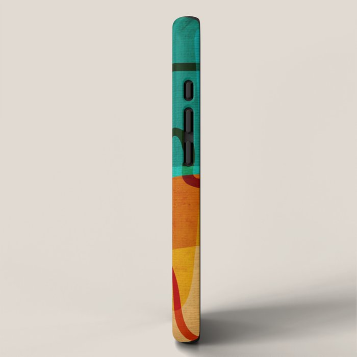 Abstract Modern Turquoise Orange iPhone Case Gallery Image 2