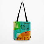 Abstract Modern Turquoise Orange Tote Bag Gallery Image 2
