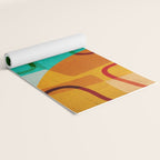 Abstract Modern Turquoise Orange Yoga Mat Gallery Image 2