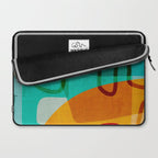 Abstract Modern Turquoise Orange Laptop Sleeve Gallery Image 2