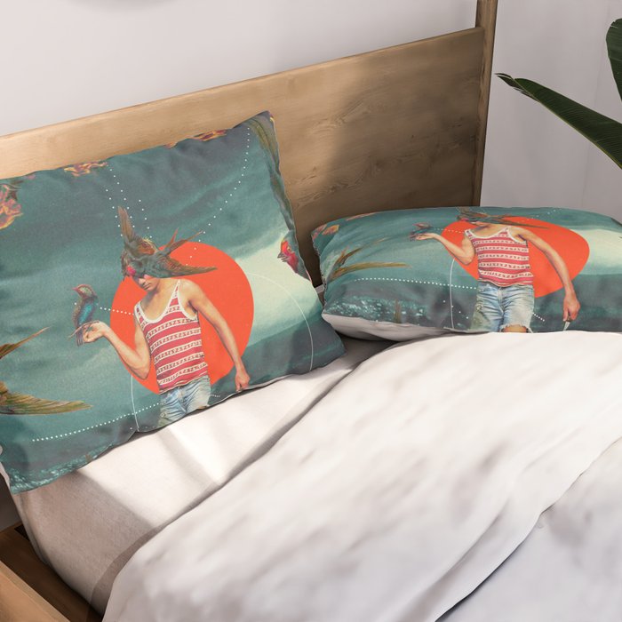 The Boy and the Birds Pillow Sham Gallery Image 2