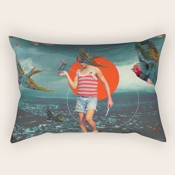 The Boy and the Birds Rectangular Pillow Gallery Image 1