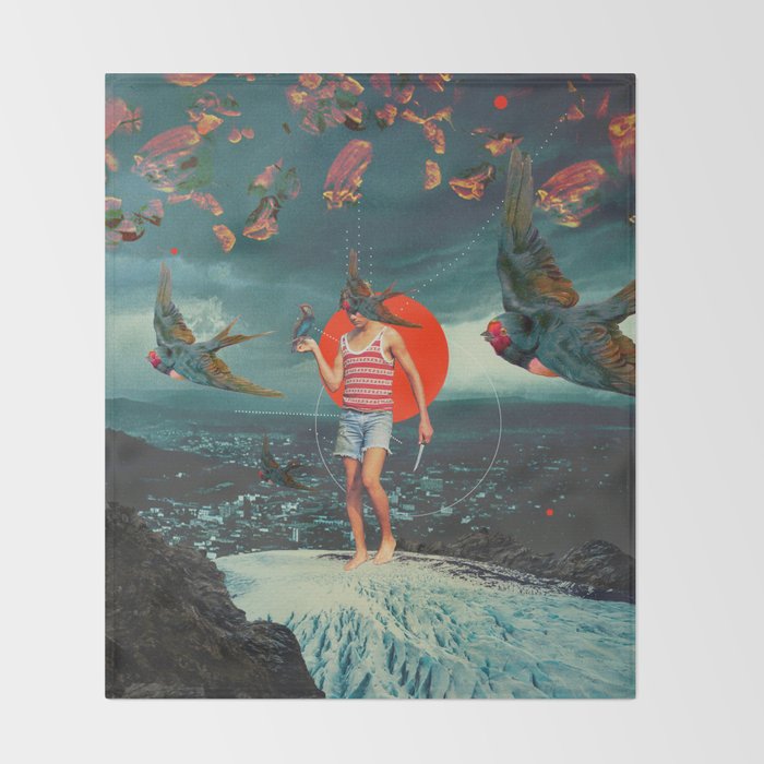 The Boy and the Birds Throw Blanket Gallery Image 2