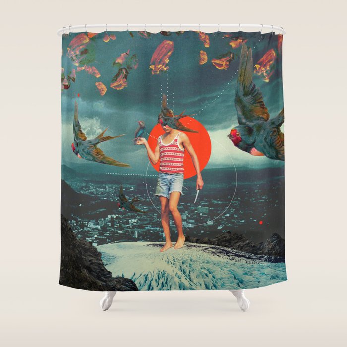 The Boy and the Birds Shower Curtain Gallery Image 1